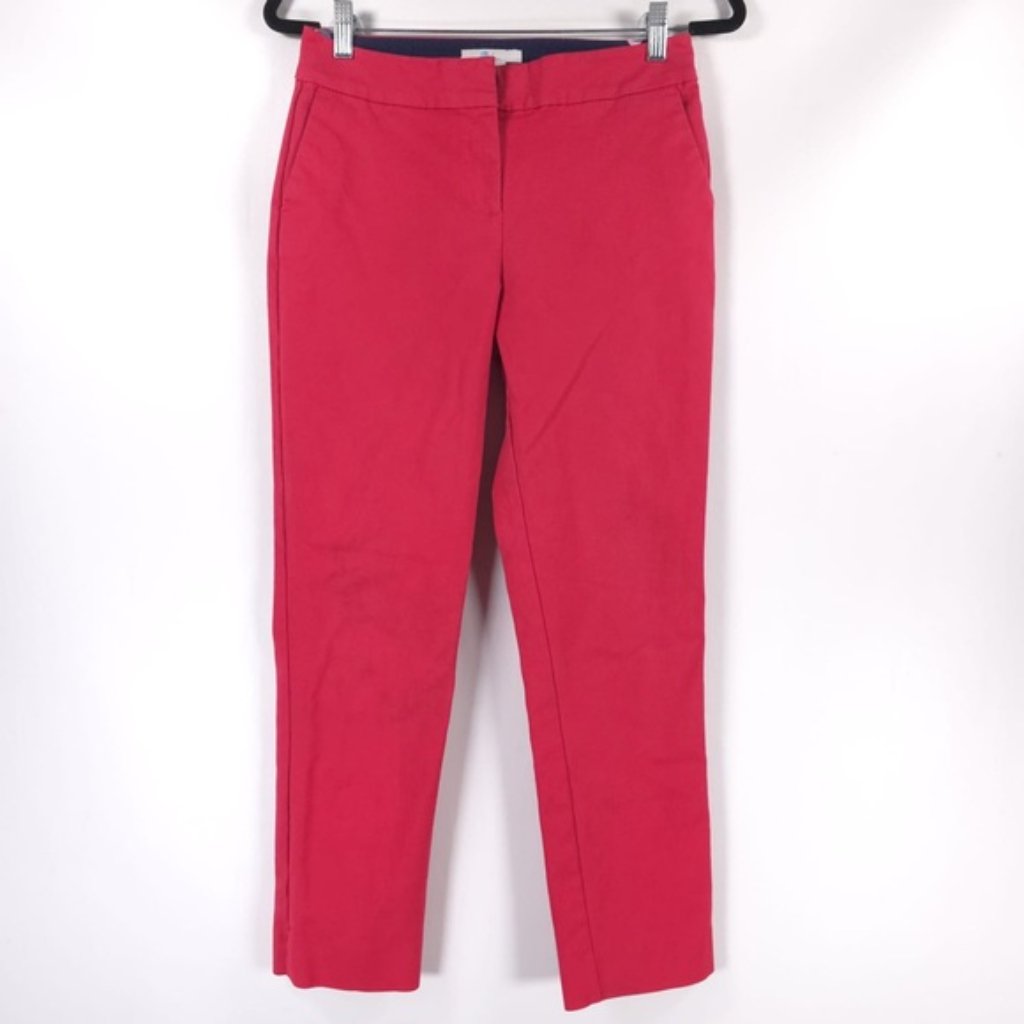 Boden Casual Dress Pants Trousers Straight Mid Rise Cotton Blend Red Size 6r